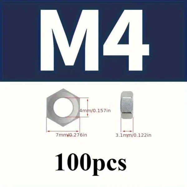 304 Stainless Steel Reverse Thread Hex Nuts