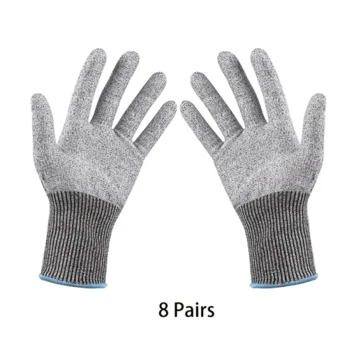 8 Pairs of 5th Level Cut-Resistant Safety Gloves
