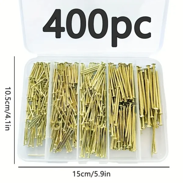 400pcs Hardware Nails with Storage Case