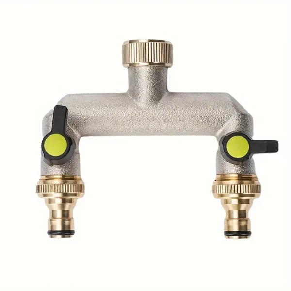 a0498a6a-6971-4c89-8b57-3b492e58f061 Brass 2-Way Garden Water Distributor
