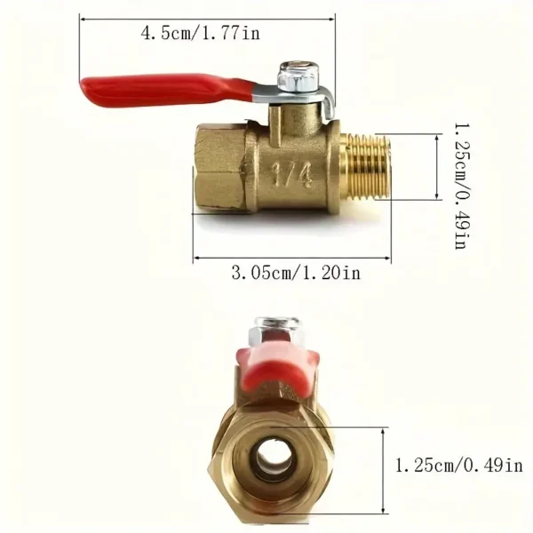 ddeaf7d1-8394-4828-a61e-192065bca775 Heavy Duty Brass Ball Valve Shut Off - 1/4" NPT Male